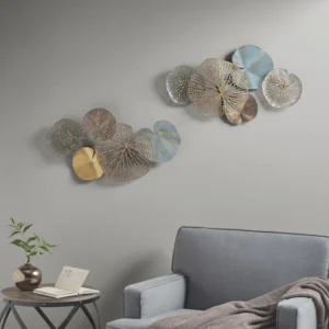 Lily Pad Multi-colored Metal Wall Décor (Set of 2)