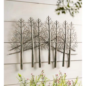 Trees and Mountains Handmade Metal Indoor and Outdoor Wall Art